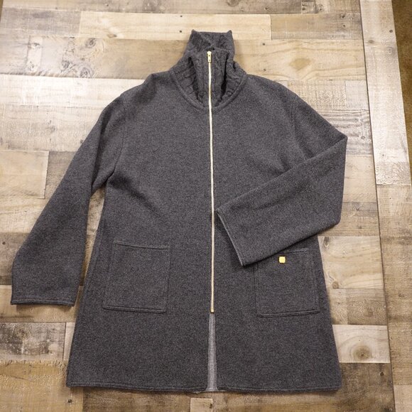 WEILL Paris Wool Blend Zip Coat – Charcoal Gray – Size 14 (US)